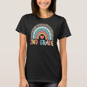 Camiseta Professor do 2º ano Leopard segundo Rainbow Grade