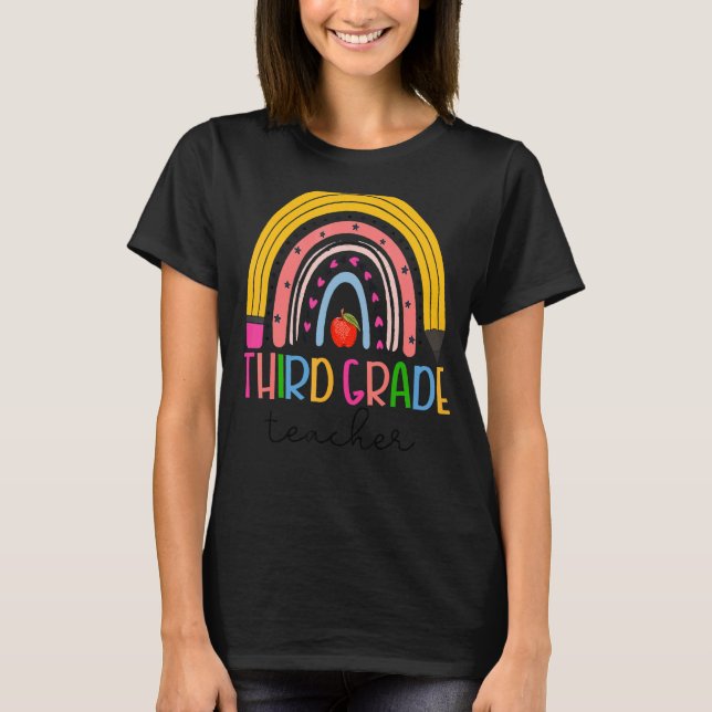 Camiseta Professor do 3º ano no último dia de escola Boho R (Frente)