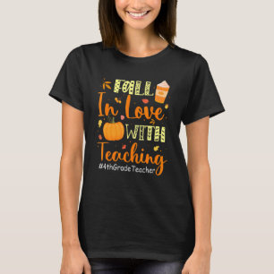 Camiseta Professor do 4º ano apaixonado por ensinar outono