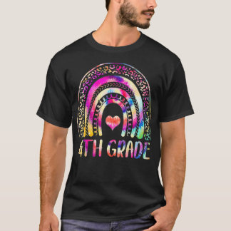 Camiseta Professor do 4º ano Tie Dye Rainbow De Volta À Esc