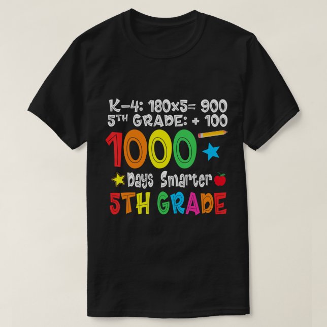 Camiseta Professor do 5º ano - 1000 dias mais inteligente 1 (Frente do Design)