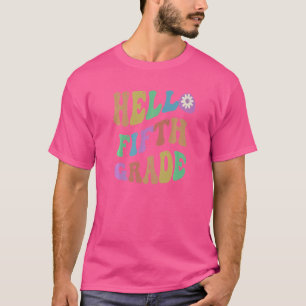 Camiseta Professor do 5º ano de Retrô Ensino 5 Grader