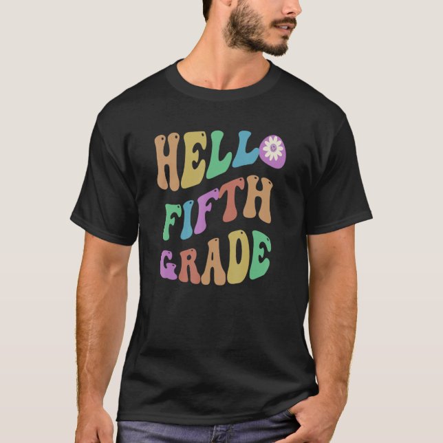 Camiseta Professor do 5º ano de Tendência Alô 5 Gr Vint (Frente)