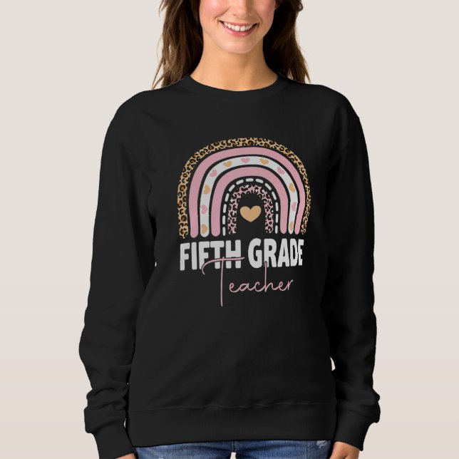 Camiseta Professor do 5º ano Equipe de 5 Grau Quadrado Arco (Frente)