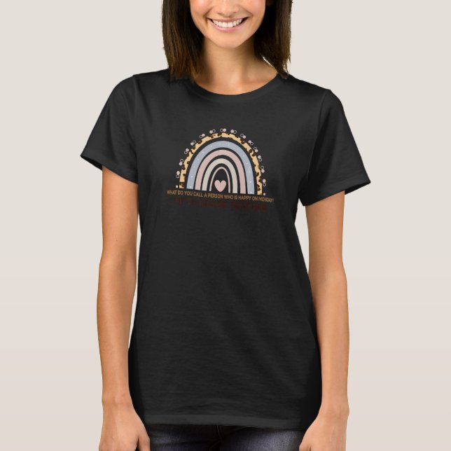 Camiseta Professor do 5º ano Leopard Rainbow Professor (Frente)