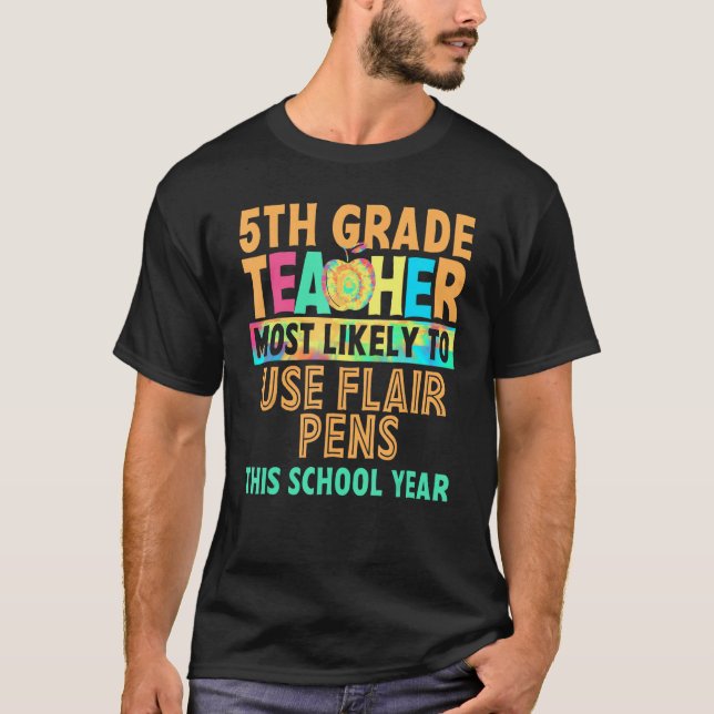 Camiseta Professor Do 5 Mais Provável Para Voltar À Escola (Frente)