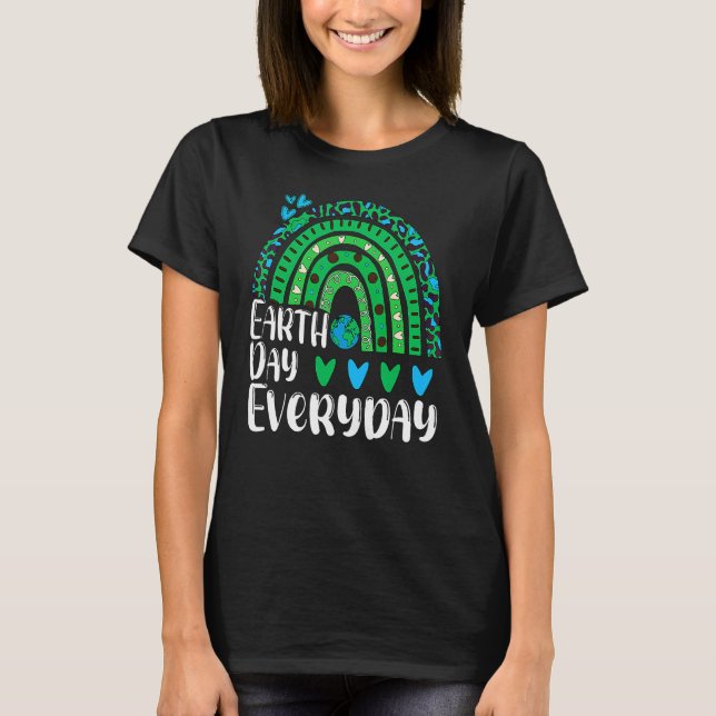 Camiseta Professor do Dia da Terra Dia da Terra Arco-Íris C (Frente)