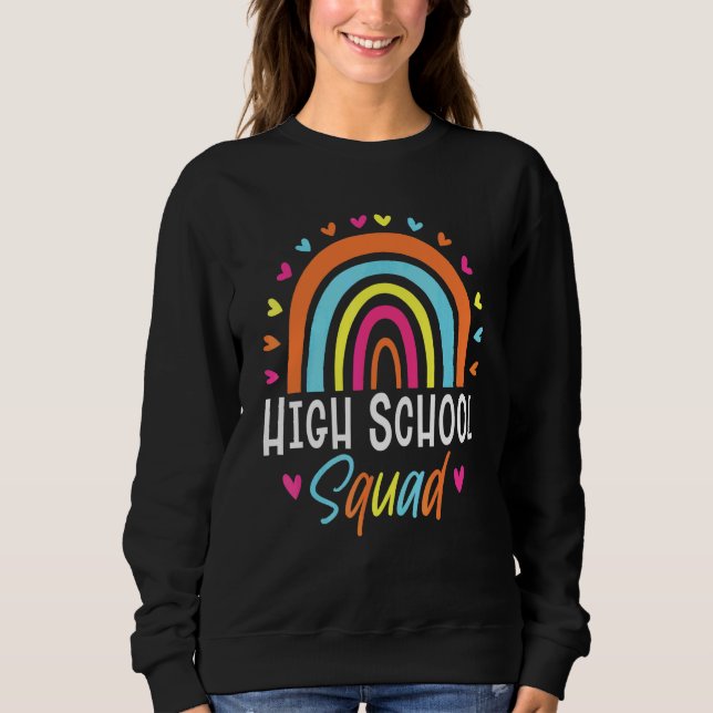 Camiseta Professor do Ensino Médio Boho Arco-íris Equipe Es (Frente)