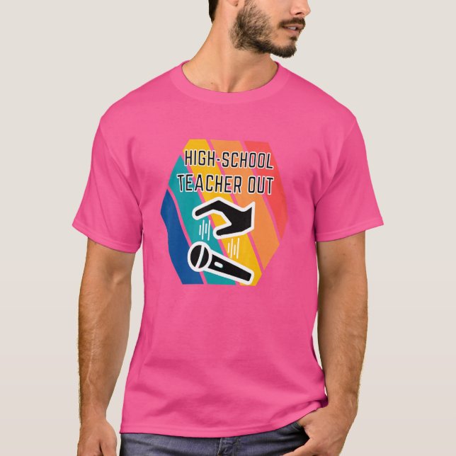 Camiseta Professor do Ensino Médio Fora Microfone Queda Apr (Frente)