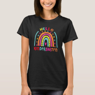 Camiseta Professor do Kindergarten Rainbow Team Hello Kinde