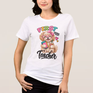 Camiseta Professor do Primeiro Ano | Maltipoo Adorável