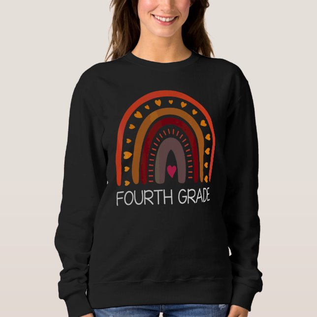 Camiseta Professor do Quarto Ano Leopardo Arco-íris 4ª Séri (Frente)