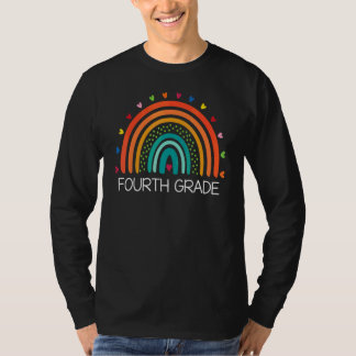Camiseta Professor do Quarto Ano Leopardo Arco-íris 4º Ano 