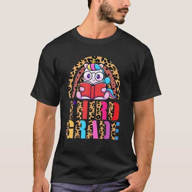 Camiseta Professor do Rainbow Leopard Funny Unicorn (Frente)