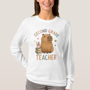 Camiseta Professor do Segundo Ano com Capivara Fofa