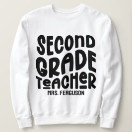 Camiseta Professor do Segundo Ano Tipografia Preta