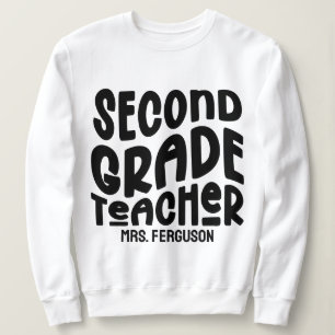 Camiseta Professor do Segundo Ano Tipografia Preta
