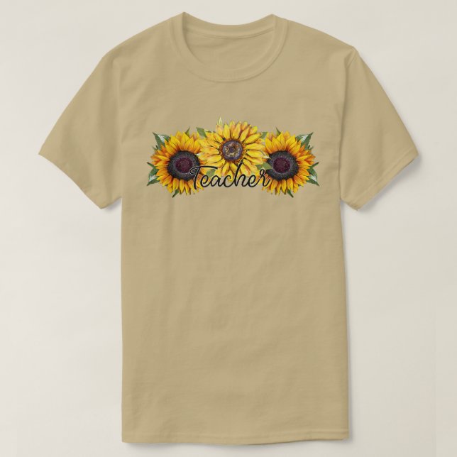 Camiseta Professor e Trio de Girassol (Frente do Design)