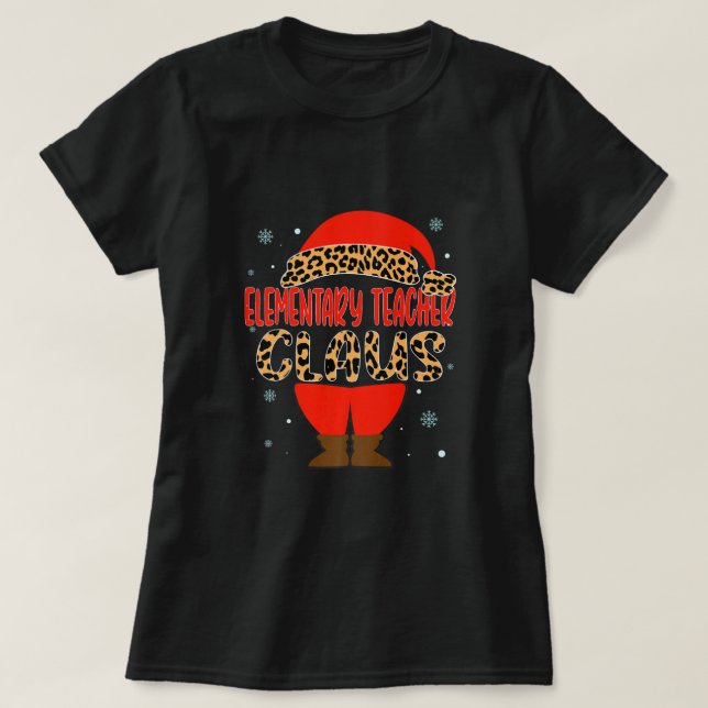Camiseta Professor elementar Claus Christmas Santa Hat paja (Frente do Design)