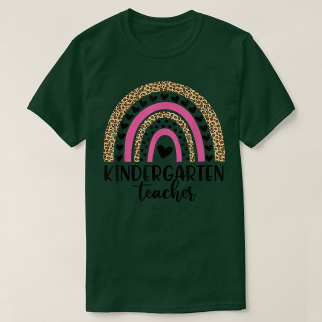 Camiseta Professor Encantado Engraçado Leopard Arco-Íris De (Frente do Design)