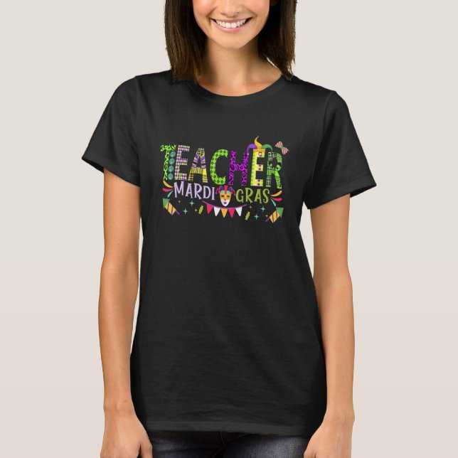 Camiseta Professor Engraçado Citação Carnaval Mardi Gras Ca (Frente)
