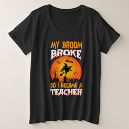 Camiseta Professor Engraçado Dia das Bruxas Lua Cheia Bruxa