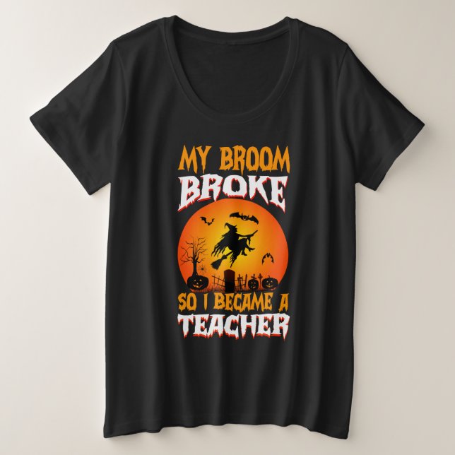 Camiseta Professor Engraçado Dia das Bruxas Lua Cheia Bruxa (Frente do Design)