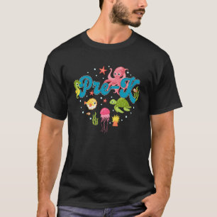 Camiseta Professor Equipe Pré-Escolar Animais Marinhos Pré-