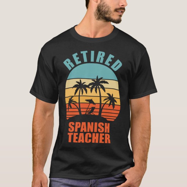 Camiseta Professor espanhol aposentado ensinando boas apose (Frente)