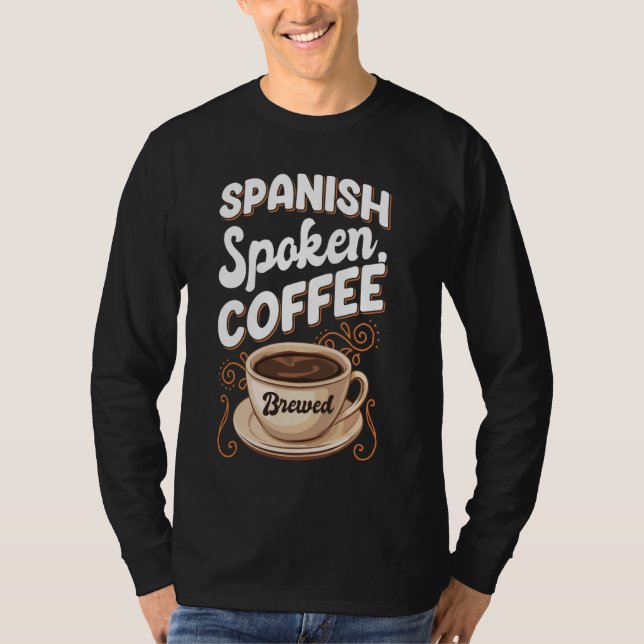 Camiseta Professor espanhol Café Lover para Educadores (Frente)