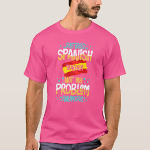 Camiseta Professor espanhol Espanha Linguagem de Lição de L