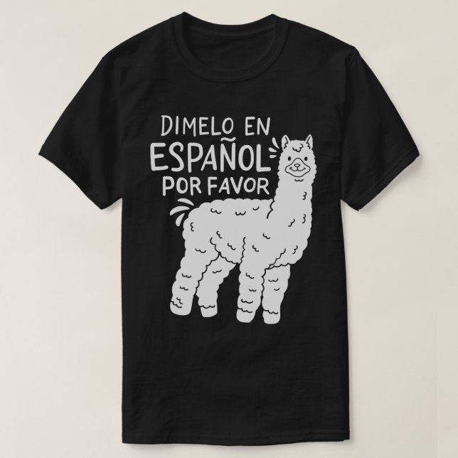 Camiseta Professor espanhol Llama (Frente do Design)