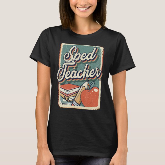 Camiseta Professor especial de educação SPED ED ED ED Retro (Frente)