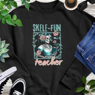 Camiseta Professor Esqueleto Assustador da Escola Primária