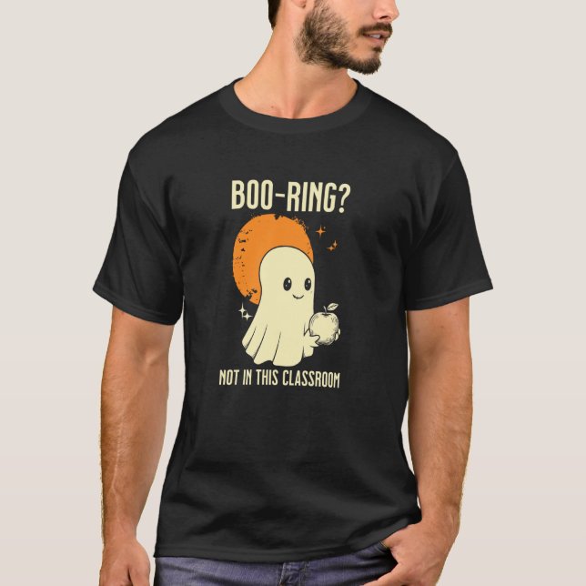 Camiseta Professor Fantasma da Sala de Aula no Halloween é  (Frente)