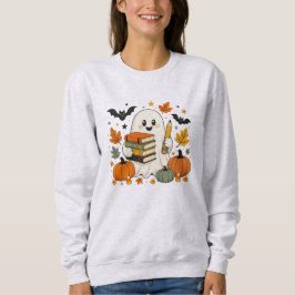 Camiseta Professor Fantasma de Halloween Fofo Outono Escola