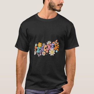 Camiseta Professor Floral Groovy Volta às Aulas Vintage Ret