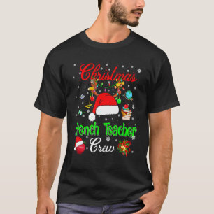 Camiseta Professor francês Tripulação Natal Santa Hat Reind