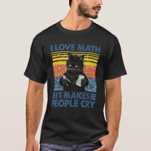 Camiseta Professor Gato Preto Eu Amo Matemática Faz as Pess