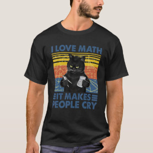 Camiseta Professor Gato Preto Eu Amo Matemática Faz as Pess