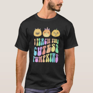 Camiseta Professor Groovy Eu Ensino As Abóboras Mais Fofas