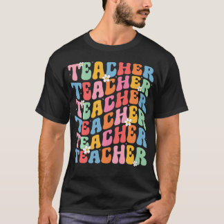 Camiseta Professor Groovy Inspirador Colorido Volta à Escol
