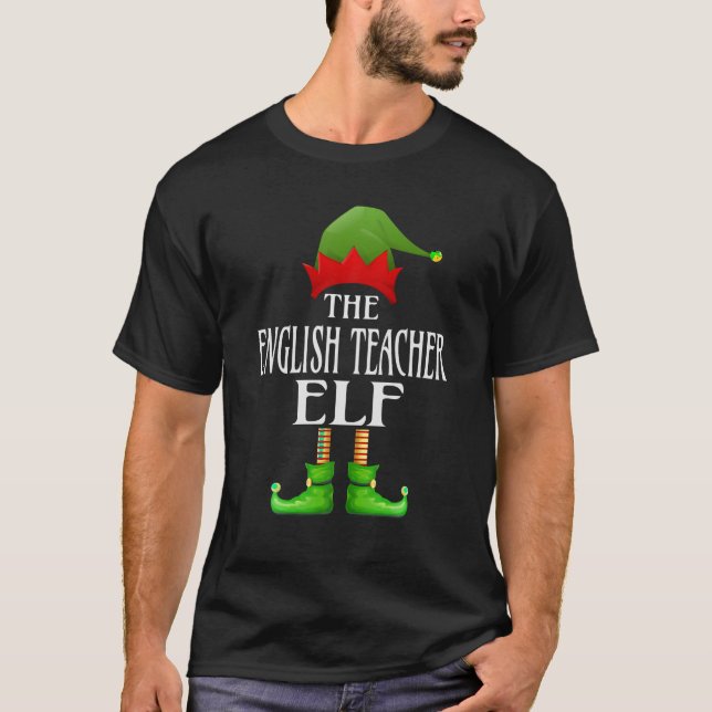 Camiseta Professor Inglês Elf Funny Family Match Group Ch (Frente)