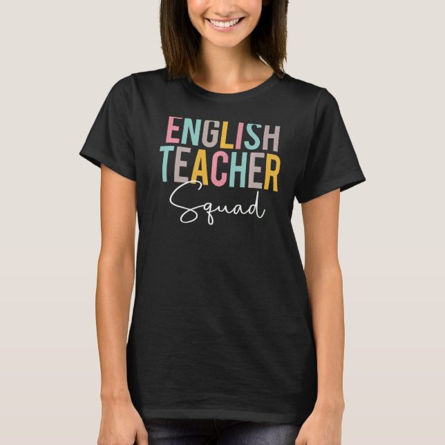 Camiseta Professor Inglês Esquadrão Apreciação Colorida De  (Frente)
