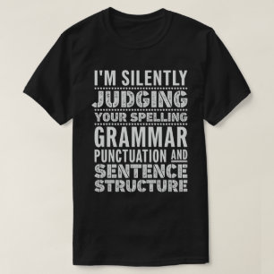 Camiseta Professor Inglês Funny Grammar Sayings