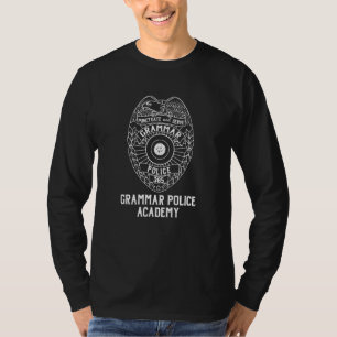 Camiseta Professor Inglês Grammar Police Academy Pontuação 