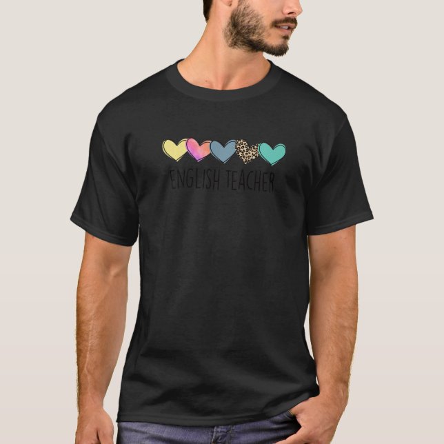 Camiseta Professor Inglês Vida Coração Professor de Inglês  (Frente)