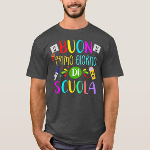 Camiseta Professor Italiano Feliz Primeiro Dia Da Escola De