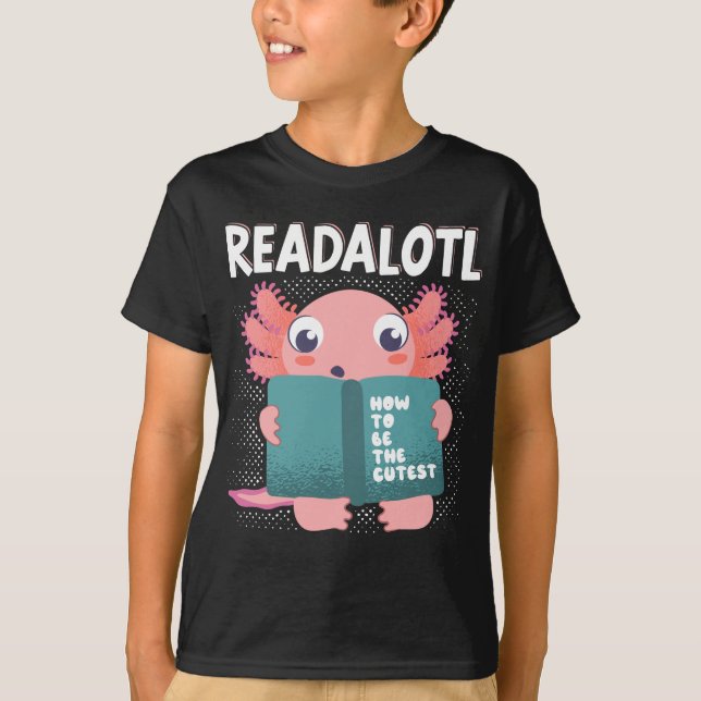 Camiseta Professor Leitor Axolotl Readalotl Kawaii (Frente)