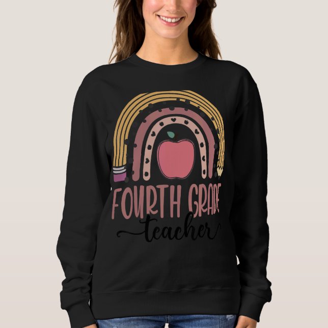 Camiseta Professor Leopard Boho Arco-Íris De Volta Para (Frente)